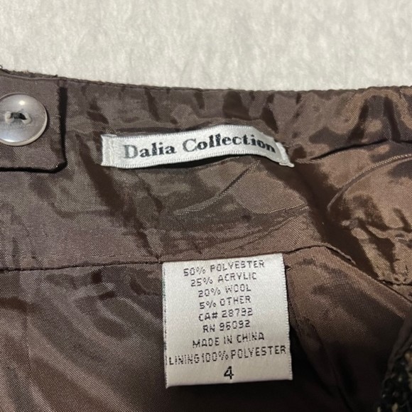 Dalia Collection Brown Preppy Wool Blend A Line Skirt Academia Size 4 - Picture 5 of 8